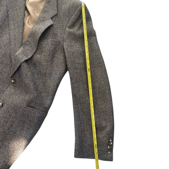 Vintage Christian Dior Mens Brown Wool Houndstooth Blazer Size M - Picture 7 of 11